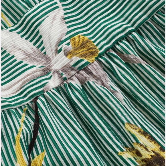 Mixed Print Plunging Neck Midi Dress - Picture 4 of 6